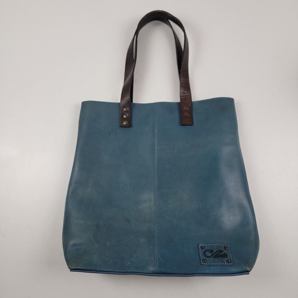 Leather Western Handbag handmade Leander Co. Turquoise Blue Brown Handles